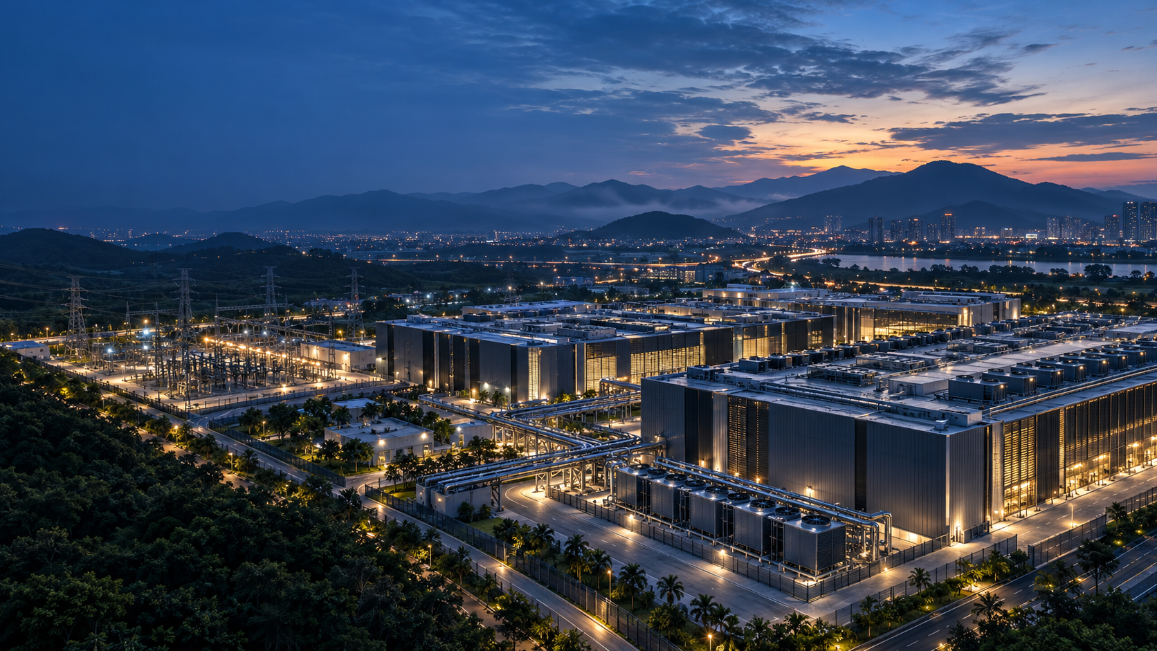 Modern high-density AI data center campus
